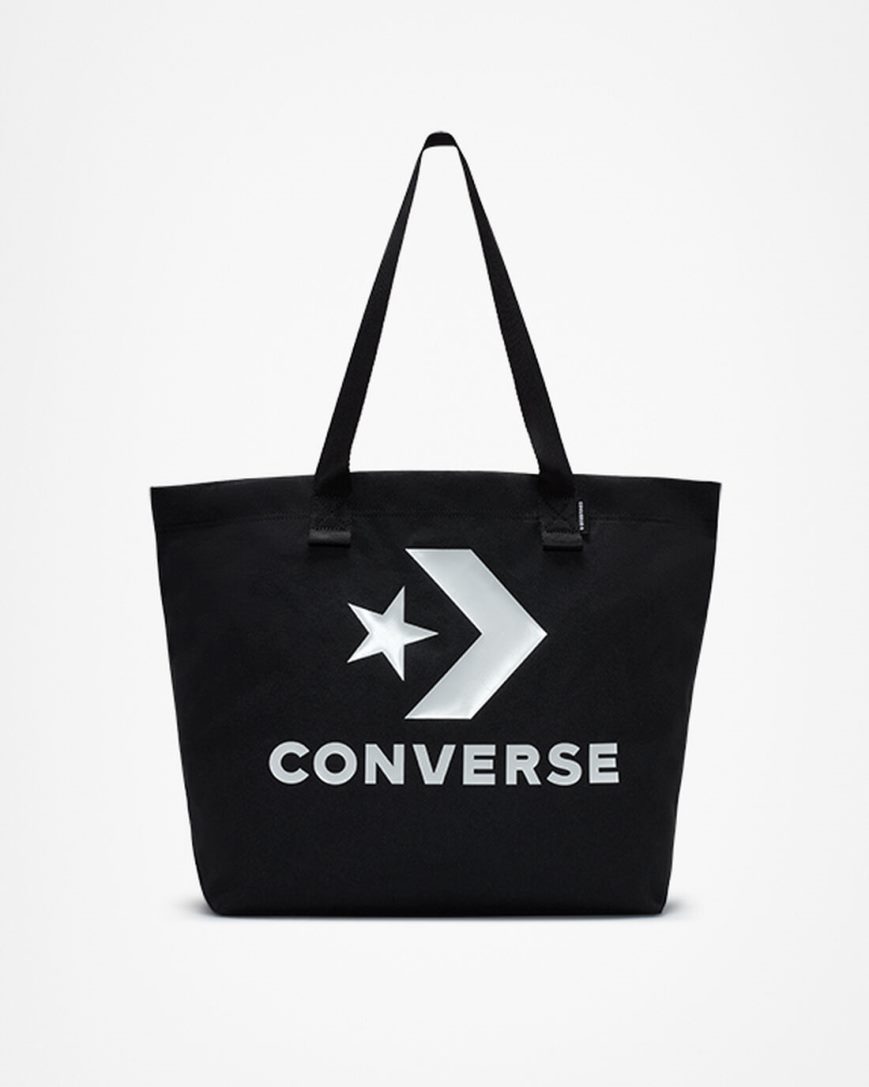 Bolsas Converse Star Chevron Tote Masculino Pretas Branco | PT J0T7495